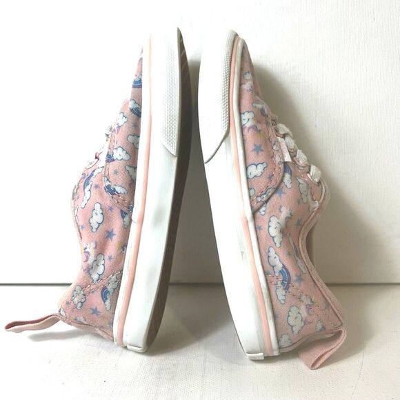 Vans Classic Kids Little Girls 9 Pink Rainbow/Cloud Low Top Slip On Canvas Shoes - Picture 5 of 10